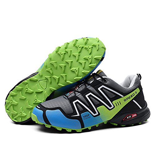 Zapatillas Trekking Hombre Zapatillas Senderismo Transpirable Antideslizante Al Aire Libre Zapatillas de Deporte Verde 39