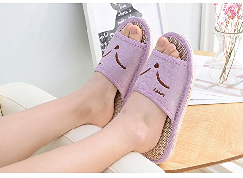 Zapatillas,Chanclas,Zapatos,Zapatillas de Lino de Cuatro Estaciones de Color sólido Acolchado Antideslizante Interior Amantes de la casa Zapatillas de Piso de Madera, púrpura, 38-39 Zapatillas,Chanclas,Zapatos,Zapatillas de Lino de Cuatro Estaciones de Color sólido Acolchado Antideslizante Interior Amantes de la casa Zapatillas de Piso de Madera, púrpura, 38-39