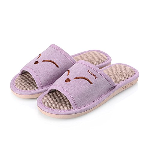 Zapatillas,Chanclas,Zapatos,Zapatillas de Lino de Cuatro Estaciones de Color sólido Acolchado Antideslizante Interior Amantes de la casa Zapatillas de Piso de Madera, púrpura, 38-39 Zapatillas,Chanclas,Zapatos,Zapatillas de Lino de Cuatro Estaciones de Color sólido Acolchado Antideslizante Interior Amantes de la casa Zapatillas de Piso de Madera, púrpura, 38-39