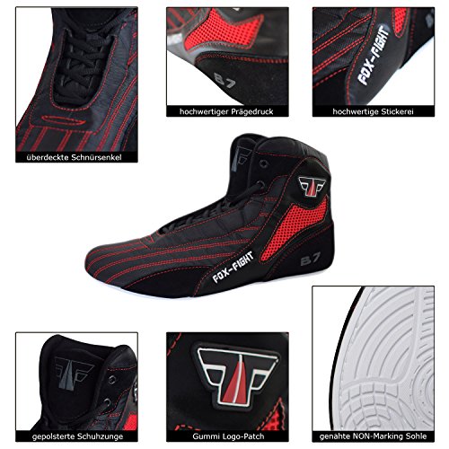 Zapatills de FOX-FIGHT para deportes de lucha, rings, fitness, color Negro, talla 42 EU Zapatills de FOX-FIGHT para deportes de lucha, rings, fitness, color Negro, talla 42 EU