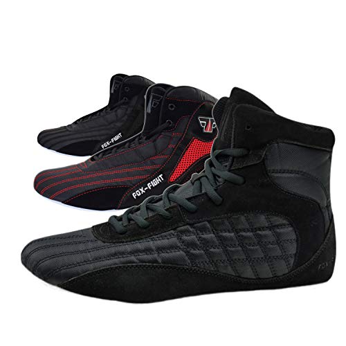 Zapatills de FOX-FIGHT para deportes de lucha, rings, fitness, color Negro, talla 42 EU Zapatills de FOX-FIGHT para deportes de lucha, rings, fitness, color Negro, talla 42 EU