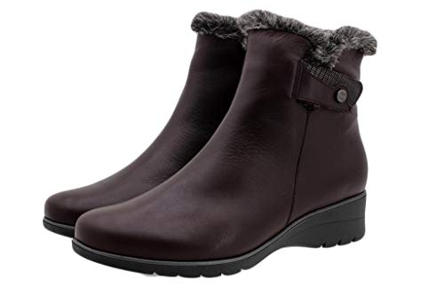Zapato Cómodo Mujer Botín Natur Burdeos 195974 PieSanto Zapato Cómodo Mujer Botín Natur Burdeos 195974 PieSanto
