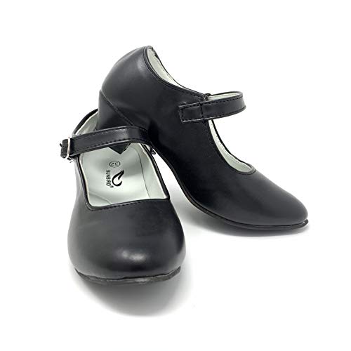 Zapato Flamenco Danza Baile Sevillanas niña Mujer Negro Blanco (24, Negro)