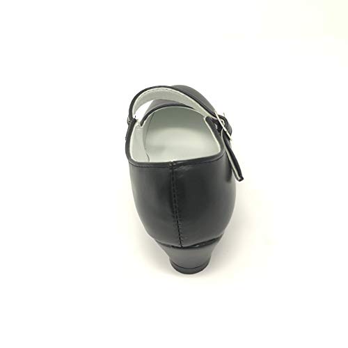 Zapato Flamenco Danza Baile Sevillanas niña Mujer Negro Blanco (32, Negro)