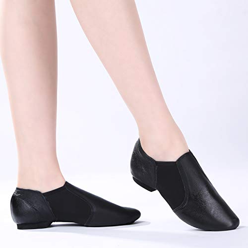 Zapatos Baile Latino para Mujer Cuero Comodos Transpirable Slip On Zapatillas Ballet Calzado de Baile