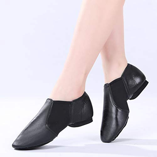 Zapatos Baile Latino para Mujer Cuero Comodos Transpirable Slip On Zapatillas Ballet Calzado de Baile