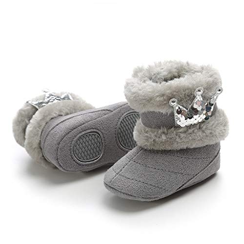 Zapatos Bebe Primeros Pasos Niña Invierno Antideslizante Botas de Nieve Crown Plus Zapatos de Terciopelo para Niños Pequeños Botas de Algodón Suave Calzado riou