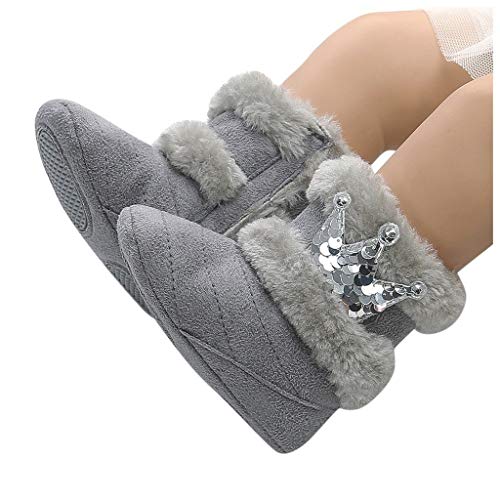 Zapatos Bebe Primeros Pasos Niña Invierno Antideslizante Botas de Nieve Crown Plus Zapatos de Terciopelo para Niños Pequeños Botas de Algodón Suave Calzado riou