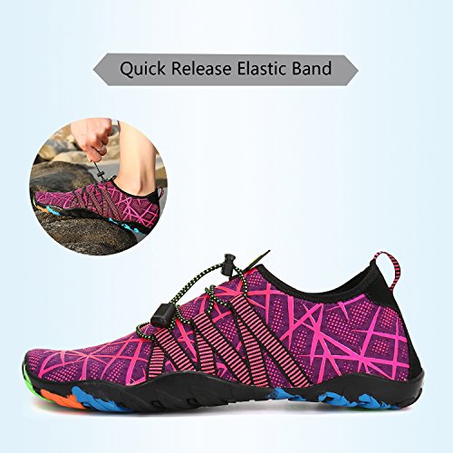 Zapatos de Agua para Buceo Snorkel Surf Piscina Playa Vela Mar Río Aqua Cycling Deportes Acuáticos Calzado de Natación Escarpines para Mujer,Morado 38 Zapatos de Agua para Buceo Snorkel Surf Piscina Playa Vela Mar Río Aqua Cycling Deportes Acuáticos Calzado de Natación Escarpines para Mujer,Morado 38