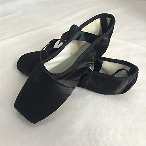 Zapatos de Baile de Ballet A3 para niños y Adultos, Zapatos de Baile en Punta, Zapatos Profesionales con Cintas, Zapatillas de Deporte para Mujer-Negro_35 Zapatos de Baile de Ballet A3 para niños y Adultos, Zapatos de Baile en Punta, Zapatos Profesionales con Cintas, Zapatillas de Deporte para Mujer-Negro_35