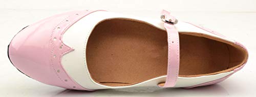 Zapatos de baile modernos Mary Jane para mujer con tacón de bloque y puntera cerrada, color Rosa, talla 38.5 EU Zapatos de baile modernos Mary Jane para mujer con tacón de bloque y puntera cerrada, color Rosa, talla 38.5 EU