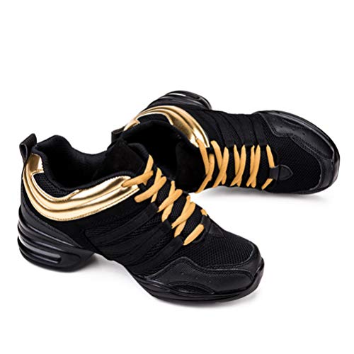 Zapatos de Baile para Mujer Jazz Zapatillas de Deporte Modernas con Aumento de Altura Zapatillas con Cordones Zapatillas Deportivas Zapatillas de Deporte con Fondo Suave