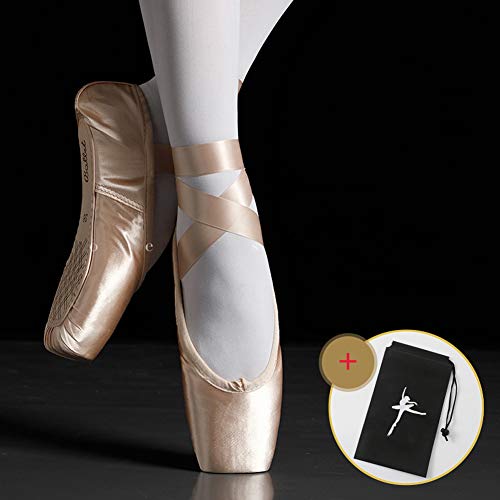 Zapatos de baile profesional, zapatillas de punta de ballet, zapatos planos del ballet, ballet Pointe zapatillas, con la cinta cosida y almohadillas para los dedos de silicona para mujeres,Negro,42 Zapatos de baile profesional, zapatillas de punta de ballet, zapatos planos del ballet, ballet Pointe zapatillas, con la cinta cosida y almohadillas para los dedos de silicona para mujeres,Negro,42