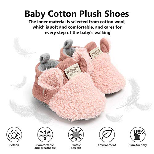 Zapatos de Bebe 0-18 Meses,Unisexo Recién Nacido Linda Antideslizante Único Invierno Botas Primero Caminantes Zapatos (6-12 Meses, C_Rosado)