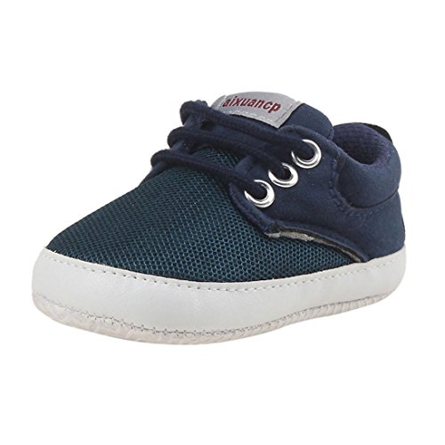 Zapatos de bebé, SHOBDW Zapatos de Unisex Bebé Niña Niño Primeros Pasos Soft-Soled Casual Soft Prewalker Zapatos (6M-12M, Azul)
