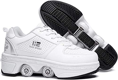 Zapatos de patinaje de rodillos, zapatos para caminar automáticos de doble fila: zapatos de patinaje unisex zapatillas de deporte recreación, para unisex para principiantes regalo hfhdqp ( Size : 40 )
