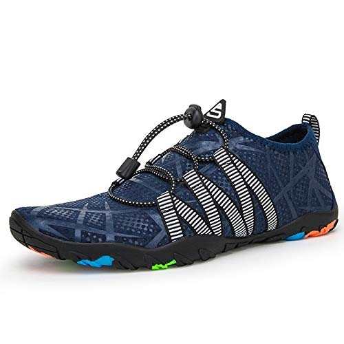 Zapatos De Playa，Calzado Azul Marino Con Punta Caliente Hombres Mujeres Equilibrio Zapatos De Agua Para La Playa Natación Antideslizante Natación De Secado Rápido Zapatos Aqua Zapatillas De Playa