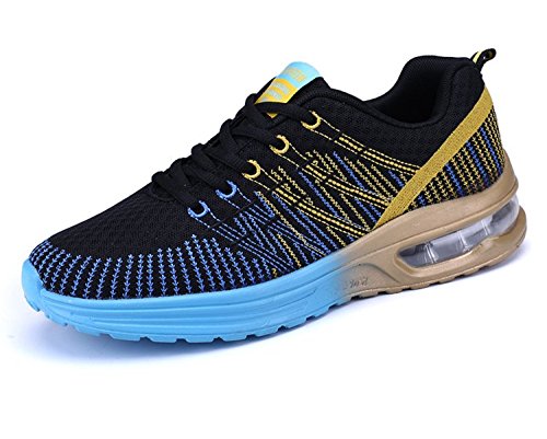 Zapatos de Running Para Hombre Zapatillas Deportivo Outdoor Calzado Asfalto Sneakers Negro Azul 39