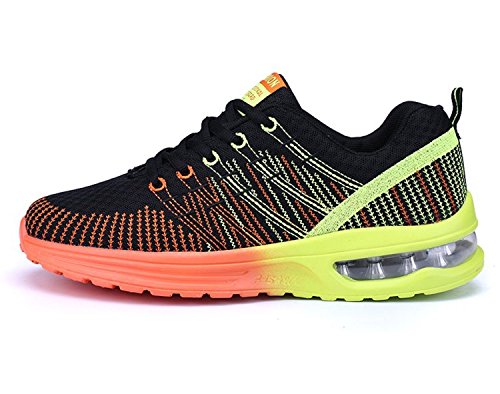 Zapatos de Running Para Hombre Zapatillas Deportivo Outdoor Calzado Asfalto Sneakers Negro Naranja 39