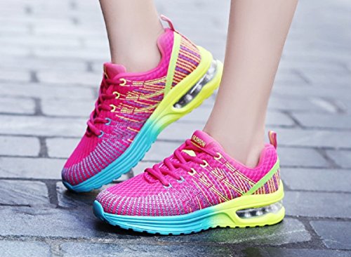Zapatos de Running Para Mujer Zapatillas Deportivo Outdoor Calzado Asfalto Sneakers Rojo 38