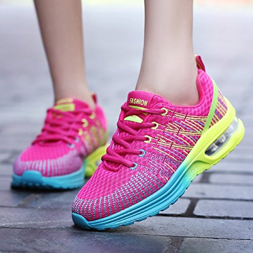 Zapatos de Running Para Mujer Zapatillas Deportivo Outdoor Calzado Asfalto Sneakers Rojo 38