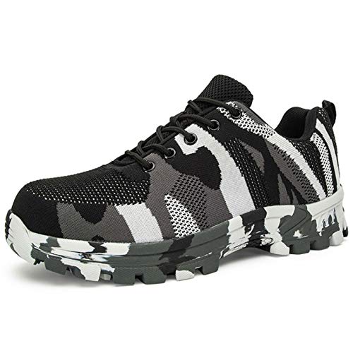Zapatos de Seguridad Hombre Mujer Zapatillas de Trabajo con Punta de Acero Ligeros Calzado de Industrial y Deportivos Sneaker (Color : Gray, Size : 39)