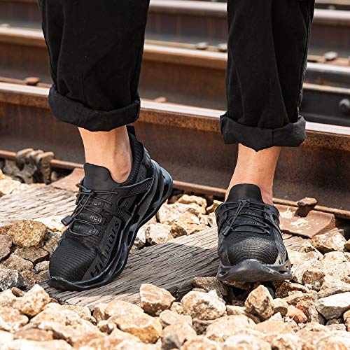 Zapatos de Seguridad Hombre Mujer Zapatillas de Trabajo con Punta de Acero Ligeros Calzado de Industrial y Deportivos Sneaker Negro Azul Gris Número 36-48 EU Negro 39 Zapatos de Seguridad Hombre Mujer Zapatillas de Trabajo con Punta de Acero Ligeros Calzado de Industrial y Deportivos Sneaker Negro Azul Gris Número 36-48 EU Negro 39