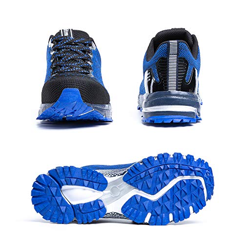 Zapatos de Seguridad Hombre Trabajo Comodos Mujer con Punta de Acero Ligeros Calzado de Industrial y Deportivos Transpirable Azul 43 EU