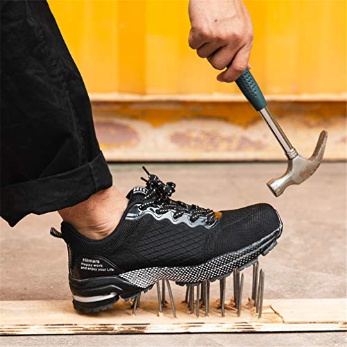 Zapatos de Seguridad Hombre Trabajo Comodos Mujer con Punta de Acero Ligeros Calzado de Industrial y Deportivos Transpirable Negro 42 EU Zapatos de Seguridad Hombre Trabajo Comodos Mujer con Punta de Acero Ligeros Calzado de Industrial y Deportivos Transpirable Negro 42 EU
