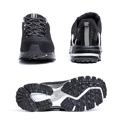 Zapatos de Seguridad Hombre Trabajo Comodos Mujer con Punta de Acero Ligeros Calzado de Industrial y Deportivos Transpirable Negro 42 EU
