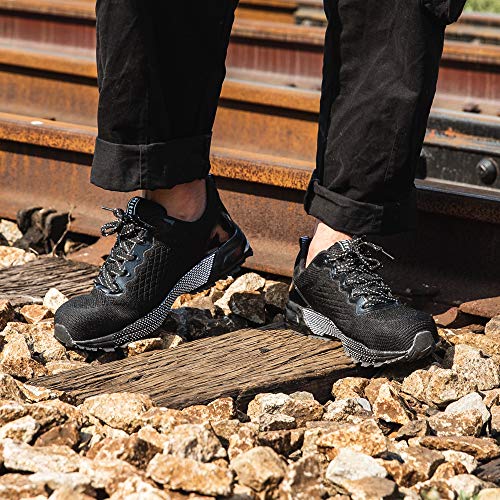 Zapatos de Seguridad Hombre Trabajo Comodos Mujer con Punta de Acero Ligeros Calzado de Industrial y Deportivos Transpirable Negro 42 EU Zapatos de Seguridad Hombre Trabajo Comodos Mujer con Punta de Acero Ligeros Calzado de Industrial y Deportivos Transpirable Negro 42 EU