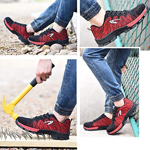 Zapatos de Seguridad para Hombre Mujer con Puntera de Acero Zapatillas de Seguridad Trabajo Calzado de Industrial y Deportiva JBblue43