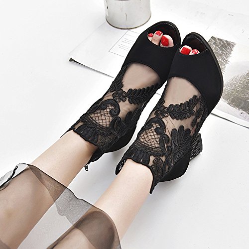 Zapatos de tacón Alto de Malla de Mujer con Zapatos de Encaje con Boca de pez Zapatos Casual Fiesta Baile Latino de Tacón Alto/Medio para Mujer Zapatillas riou Zapatos de tacón Alto de Malla de Mujer con Zapatos de Encaje con Boca de pez Zapatos Casual Fiesta Baile Latino de Tacón Alto/Medio para Mujer Zapatillas riou