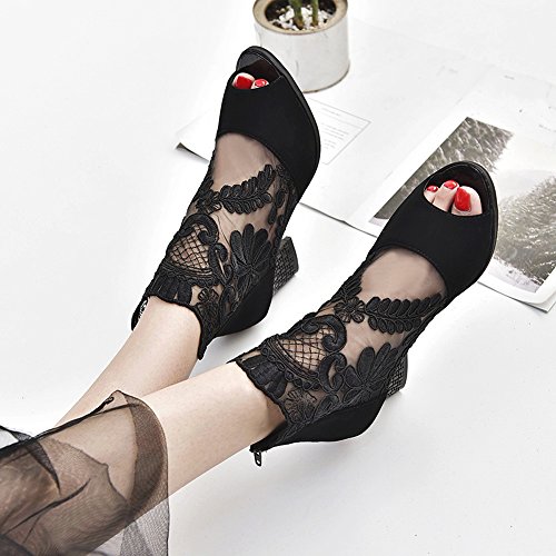 Zapatos de tacón Alto de Malla de Mujer con Zapatos de Encaje con Boca de pez Zapatos Casual Fiesta Baile Latino de Tacón Alto/Medio para Mujer Zapatillas riou Zapatos de tacón Alto de Malla de Mujer con Zapatos de Encaje con Boca de pez Zapatos Casual Fiesta Baile Latino de Tacón Alto/Medio para Mujer Zapatillas riou