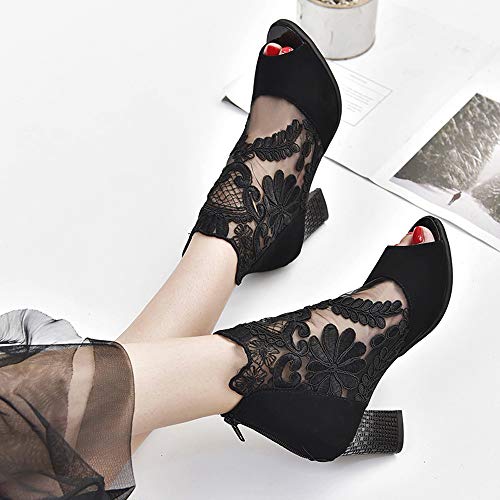 Zapatos de tacón Alto de Malla de Mujer con Zapatos de Encaje con Boca de pez Zapatos Casual Fiesta Baile Latino de Tacón Alto/Medio para Mujer Zapatillas riou Zapatos de tacón Alto de Malla de Mujer con Zapatos de Encaje con Boca de pez Zapatos Casual Fiesta Baile Latino de Tacón Alto/Medio para Mujer Zapatillas riou
