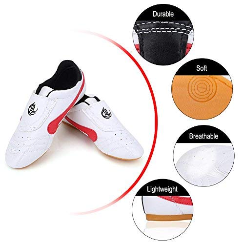 Zapatos de Taekwondo Unisex Zapatillas de Artes Marciales Kung Fu Karate Boxeo Zapatillas de Deporte Gym Training Zapatos Ligeros y Transpirables para niños Adolescentes Adultos Calientes