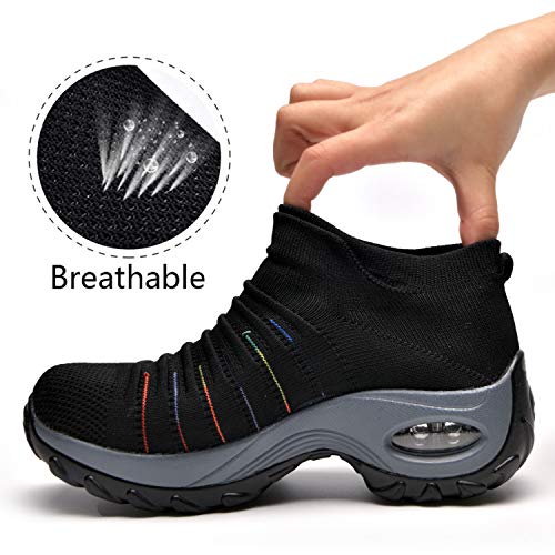 Zapatos Deporte Mujer Zapatillas Deportivas Correr Gimnasio Casual Zapatos para Caminar Mesh Running Transpirable Aumentar Más Altos Sneakers Black-42 Zapatos Deporte Mujer Zapatillas Deportivas Correr Gimnasio Casual Zapatos para Caminar Mesh Running Transpirable Aumentar Más Altos Sneakers Black-42