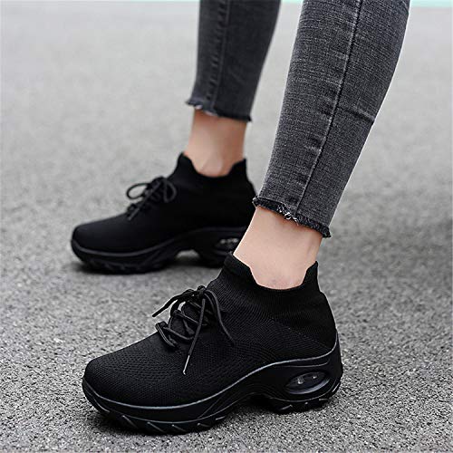 Zapatos Deporte Mujer Zapatillas Deportivas Correr Gimnasio Casual Zapatos para Caminar Mesh Running Transpirable Aumentar Más Altos Sneakers Negro Gris Morado Rojo 35-43 Negro 40 Zapatos Deporte Mujer Zapatillas Deportivas Correr Gimnasio Casual Zapatos para Caminar Mesh Running Transpirable Aumentar Más Altos Sneakers Negro Gris Morado Rojo 35-43 Negro 40