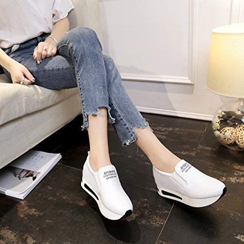 Zapatos Deportes Mujeres Ligero Transpirable Casuales Zapatillas de Deportivos Correr Gimnasio Aumentar Más Altos Sneakers Asfalto Aire Libre Fannyfuny