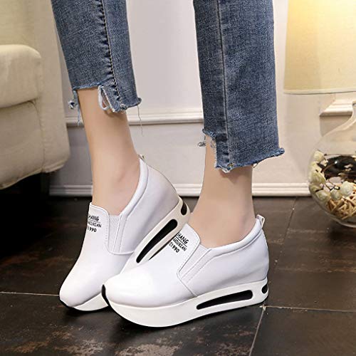 Zapatos Deportes Mujeres Ligero Transpirable Casuales Zapatillas de Deportivos Correr Gimnasio Aumentar Más Altos Sneakers Asfalto Aire Libre Fannyfuny