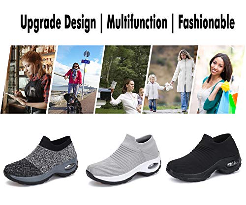 Zapatos Deportivas Mujer Zapatillas Running Transpirable Calzado Casual Ligero Bambas para Caminar Negro, Gr.41 EU Zapatos Deportivas Mujer Zapatillas Running Transpirable Calzado Casual Ligero Bambas para Caminar Negro, Gr.41 EU