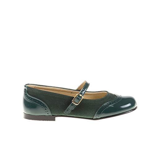 Zapatos Merceditas de niña con Cierre de Velcro. Este Zapato Francesita está Fabricado en Piel Serraje y Charol y Hecho en España - Mi Pequeña Modelo 1525I Color Verde. Zapatos Merceditas de niña con Cierre de Velcro. Este Zapato Francesita está Fabricado en Piel Serraje y Charol y Hecho en España - Mi Pequeña Modelo 1525I Color Verde.