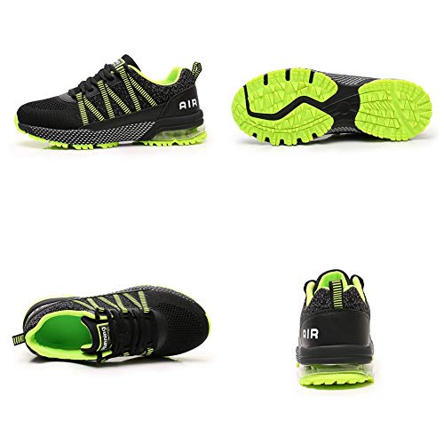 Zapatos para Correr Hombre Mujer Air con Absorción de Impactos de Aire Zapatillas de Deportes Sneakers Gimnasio Entrenamiento al Aire Libre Green38