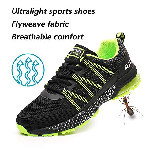 Zapatos para Correr Hombre Mujer Air con Absorción de Impactos de Aire Zapatillas de Deportes Sneakers Gimnasio Entrenamiento al Aire Libre Green38