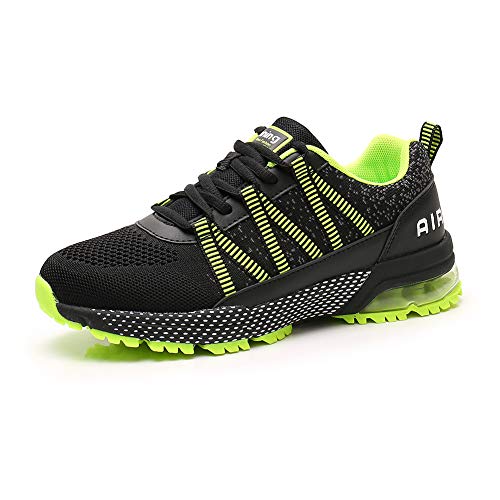 Zapatos para Correr Hombre Mujer Air con Absorción de Impactos de Aire Zapatillas de Deportes Sneakers Gimnasio Entrenamiento al Aire Libre Green38