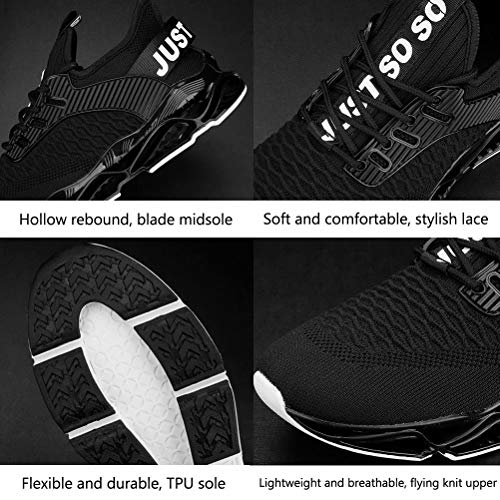 Zapatos para Correr Hombre Respirable Cómoda Gimnasio Zapatillas Casual Correr Aire Libre Sneakers Antideslizante Blanco A 45
