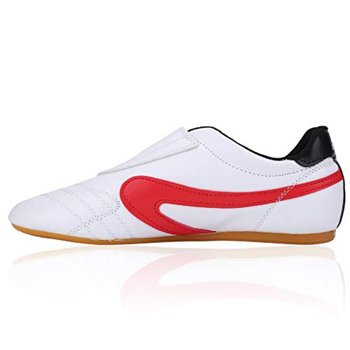 Zapatos Taekwondo, Arte Marcial Sneaker Boxeo Karate Kung Fu Tai Chi Zapatos Zapatillas De Deporte Ligeras Transpirables,Blanco,44