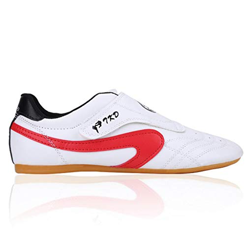 Zapatos Taekwondo, Arte Marcial Sneaker Boxeo Karate Kung Fu Tai Chi Zapatos Zapatillas De Deporte Ligeras Transpirables,Blanco,44