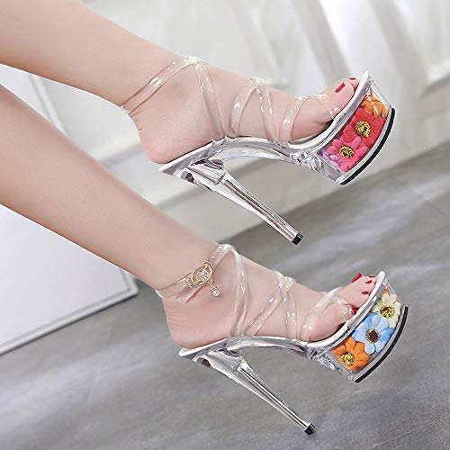 Zapatos Transparentes de Mujer con Plataforma, Sandalias Transparentes Tacones de Cristal, Transparente Tacón de Aguja Alto, Club, Pole Dance, Fiesta Boda 15CM(34-43),Transparent(Sunflower)-41 Zapatos Transparentes de Mujer con Plataforma, Sandalias Transparentes Tacones de Cristal, Transparente Tacón de Aguja Alto, Club, Pole Dance, Fiesta Boda 15CM(34-43),Transparent(Sunflower)-41
