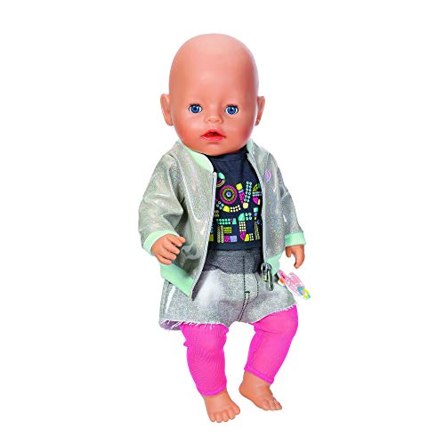 Zapf Creation Outfit 43cm Baby Born City-Vestido para bebé (43 cm), Color Rosa, Gris. (827154)